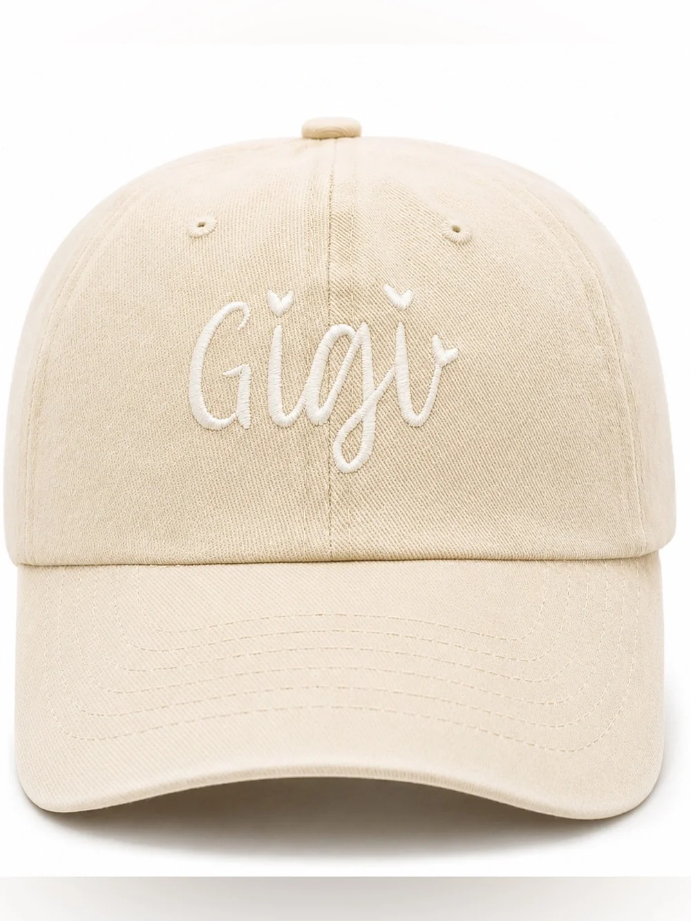 Gigi Embroidered Baseball Cap - Cream Adjustable NIP